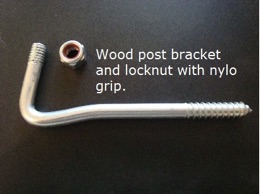 #00602 wood post bracket and nyloc nut.